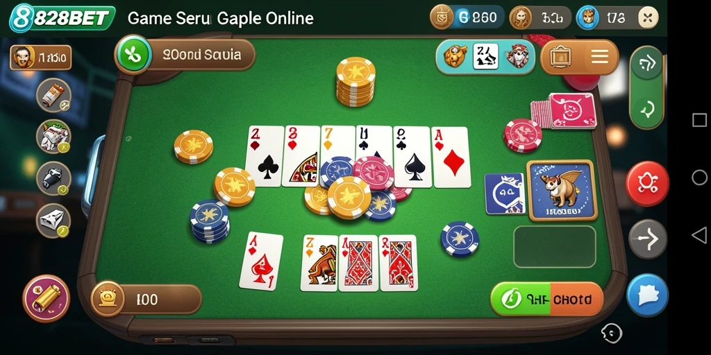Tampilan gameplay Gaple yang menarik dan interaktif dari 828BET.