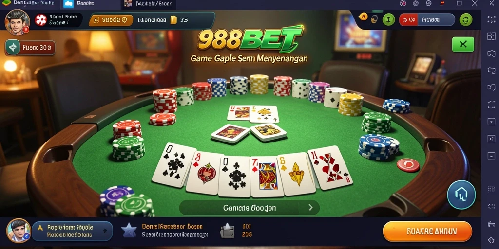 Gameplay seru Gaple yang menantang di 988BET.