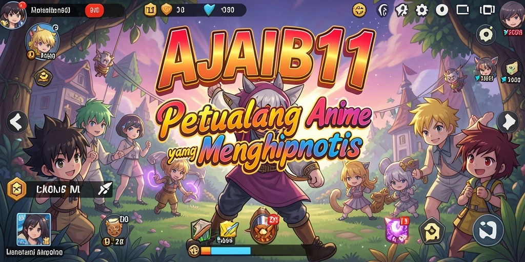 Screenshot gameplay AJAIB11 menampilkan aksi dinamis dan karakter anime yang menarik.