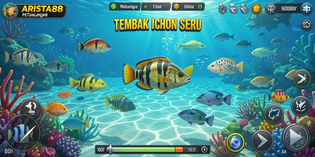 Tampilan gameplay seru saat menangkap ikan besar di ARISTA88.