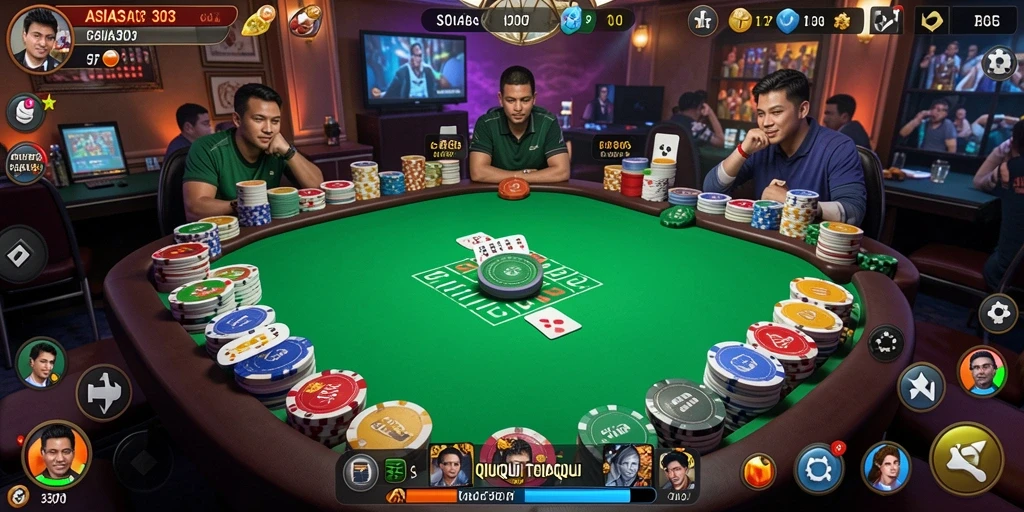 Tampilan utama ASIA303 dengan gameplay QiuQiu yang seru.