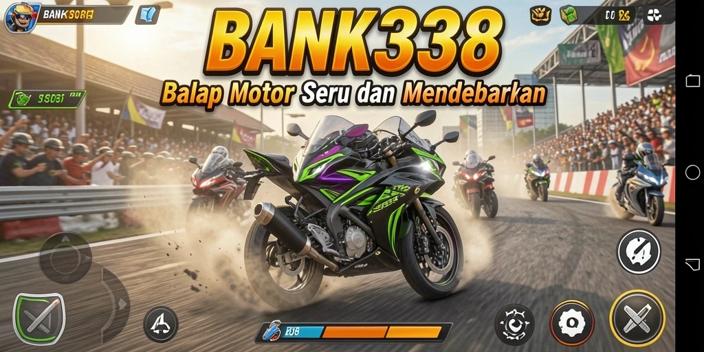 Gambaran gameplay mendebarkan dari <strong>BANK338</strong> yang penuh aksi balap motor.