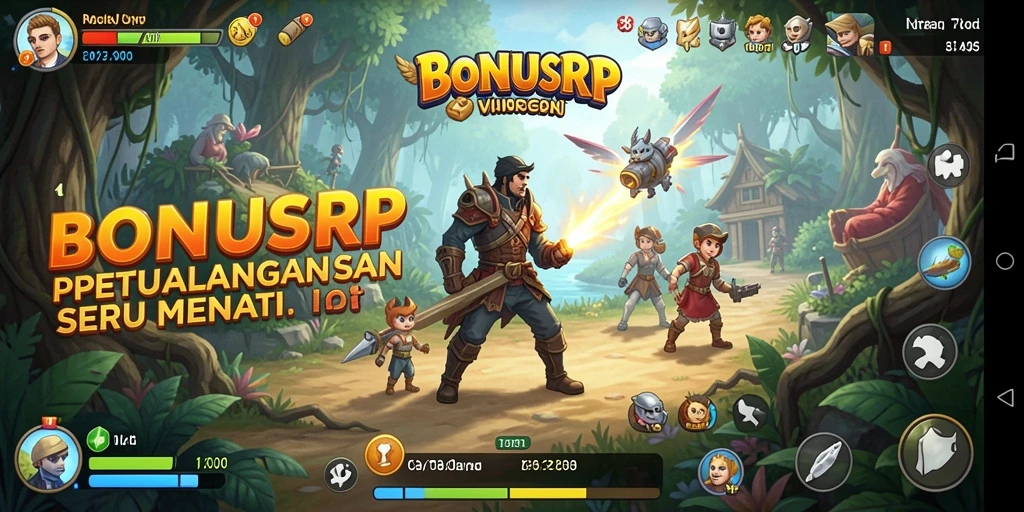Tampilan gameplay BONUSRP yang penuh aksi dan petualangan seru.
