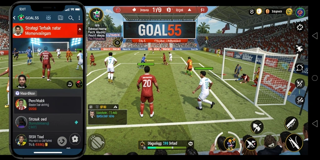 Screenshot GOAL55 menampilkan aksi mendebarkan dalam gameplay strategi.