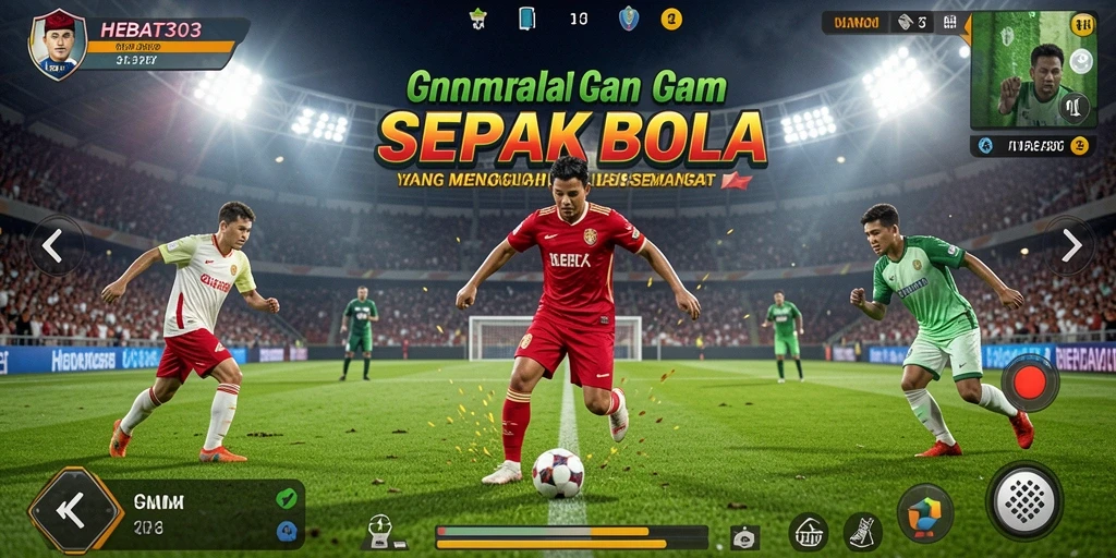 Tampilan menakjubkan dari HEBAT303 yang menggambarkan aksi sepak bola seru.