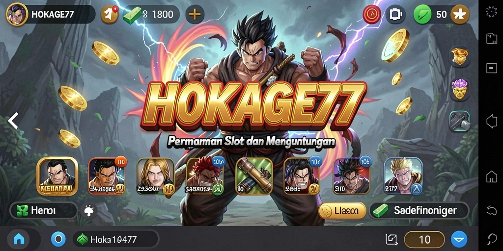 Screenshot permainan HOKAGE77 dengan tampilan grafis menarik.
