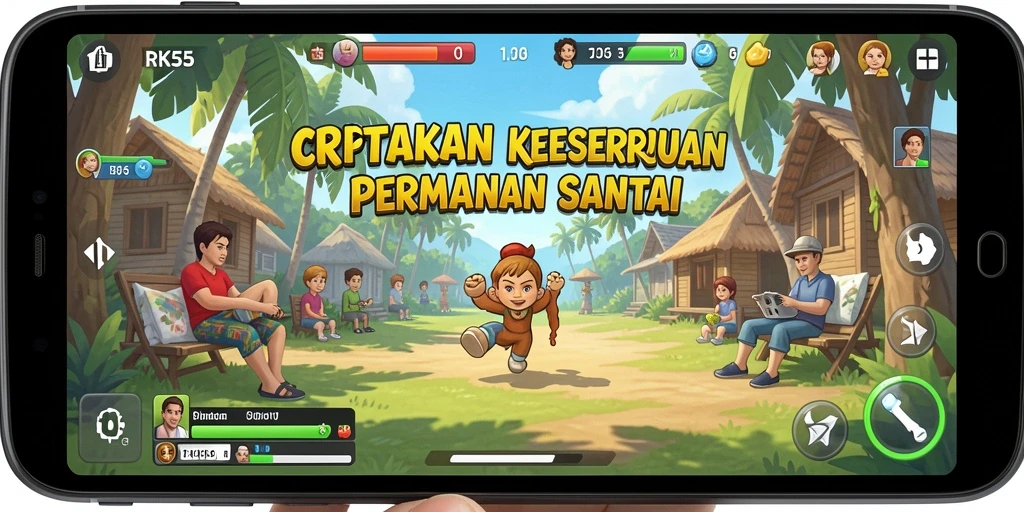 Screenshot RK55 menampilkan gameplay yang menghibur dalam suasana santai.