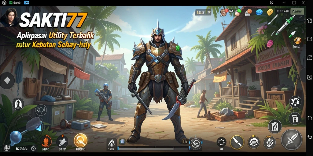 Screenshot SAKTI77 menampilkan antarmuka aplikasi Utility yang sederhana.