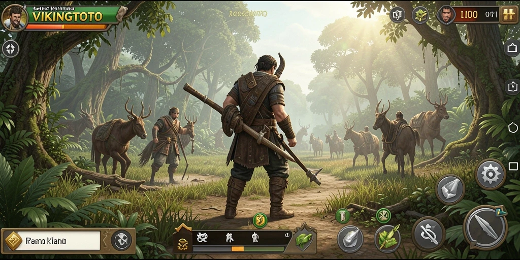 Tampilan gameplay VIKINGTOTO menampilkan aktivitas bertani yang seru.